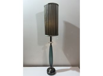 Glass Tube Lamp With Narrow Pleated Shade
