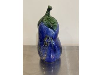 Vintage Italian Eggplant Vase - Hand Painted And Glazed