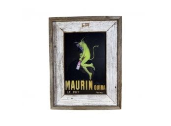 1920's French Spirits Advertising Art On Glass - Maurin Quina