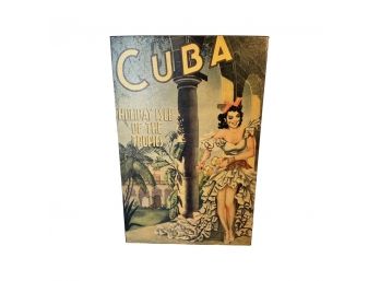 Vintage Cuba Tourist Poster Canvas