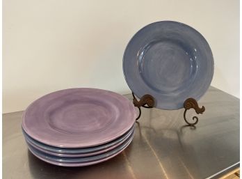 Pottery Barn Plates - Light Purple And Sky Blue