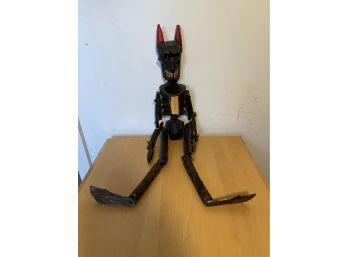 Carved Wood Devil Skeleton
