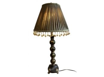 Table Lamp With Beaded Silk Shade