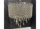 Beautiful Chrome And Crystal Drum Chandelier