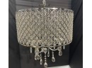 Beautiful Chrome And Crystal Drum Chandelier