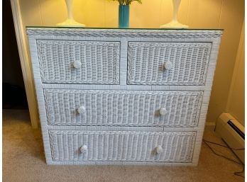 Wicker Chest Of Drawers With Glass Top