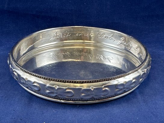 Sterling Silver Wine Coaster, Personalized From 1944, 4.25'