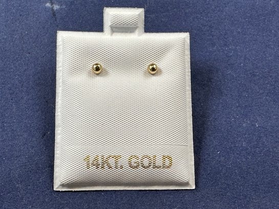 14K Yellow Ball Gold Stud Earrings