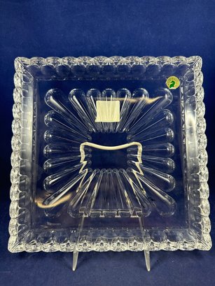 Waterford 9' Square Lead Crystal Tray, Made In Ireland, Original Box