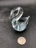 Petite, Vintage , Clear Crystal Swan Paperweight, Decorative Figure