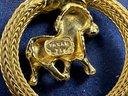 18K Yellow Gold Ram Zodiac Aries Pendant Astrological