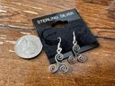 Sterling Silver Triple Swirl Earrings
