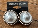 Stephen Dweck Sterling Silver Pearl Clip On Earrings