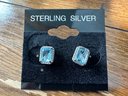 Sterling Silver Topaz Stud Earrings