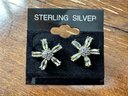 Sterling Silver And Diamond Simulant Stud Earrings