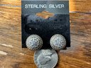 Sterling Silver And Diamond Simulant Earrings