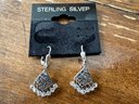 Sterling Silver Faceted Dangle Earrings