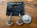 Sterling Silver Faceted Dangle Earrings