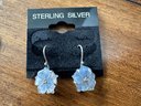 Sterling Silver And Carved Moonstone? Earrings