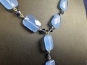 Faceted Blue Chalcedony Necklace, 18'