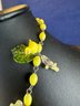 Vintage Yellow Glass Bird Necklace, 18'