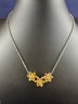 Sterling Silver And Yellow Citrine Flower Necklace, 16-18'