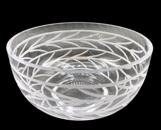 Tiffany & Co. Crystal Wheat Leaf Bowl, Clear Serve Wear, 4 Inch Tall, 7 Inch Round