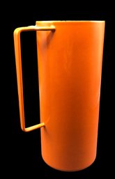 Vintage Dansk Kobenstyle Orange Pitcher, Enamelware Pitcher, Danish Modern Quistgaard,