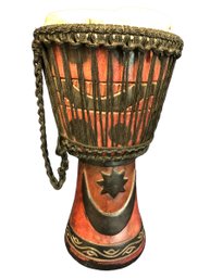 Handcrafted Kente Theme Authentic African Djembe Drum With Cloth Carrying Case