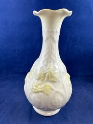 Vintage Belleek Vase - With Yellow Inside