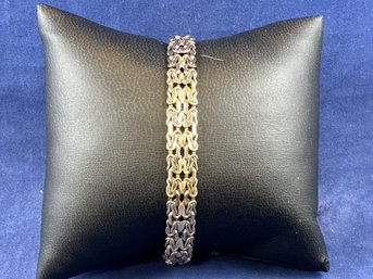 Gold Over Sterling Silver Byzantine Bracelet, 7'