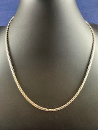Sterling Silver Zig Zag Necklace, Made In Italy, 18'