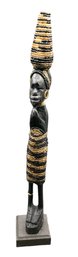 Vintage Handcrafted Wooden Stick Doll Of African Origins