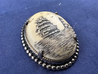 Sterling Silver Scrimshaw Piece Has No Backing