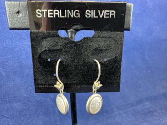 Sterling Silver And Pearl Dangle Earrings