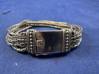 Vintage Sterling Silver Multi- Strand Byzantine Bracelet, 8'