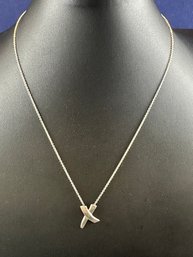 Tiffany And Co. Sterling Silver  Paloma's Graffiti X Necklace, 16'