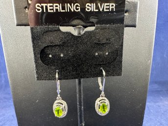 Sterling Silver  And Peridot Earrings