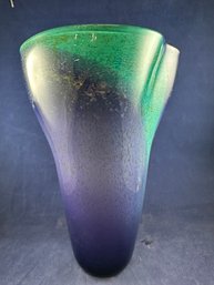 Large DKH Glass Studio 1999 Art Glass Vase