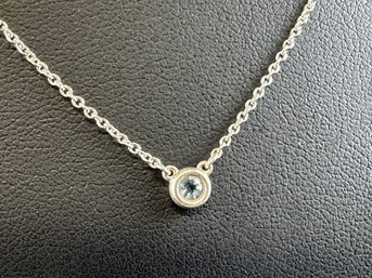 Tiffany & Company, Peretti Sterling Silver Necklace With Blue Topaz, 16'