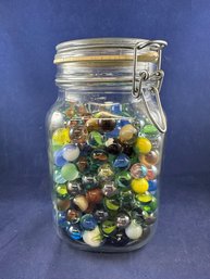 Large Jar Of Marbles - 15 Large Marbles