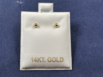14K Yellow Ball Gold Stud Earrings