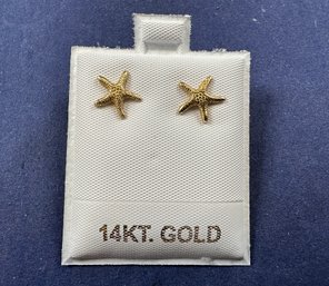 14K Yellow Gold Starfish Stud Earring