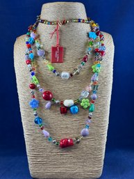 Antica Murrina Murano Glass Necklace, New In Box 28'