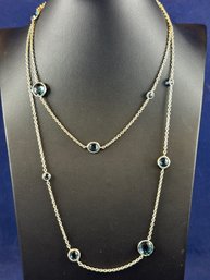Ippolita Blue Topaz And Sterling Silver Station Necklace, 36'