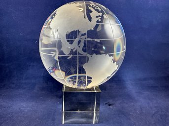 Crystal Globe On Crystal Base