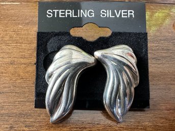 Sterling Silver Wing  Earrings