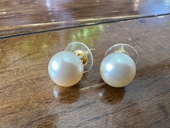 Pearl Earrings With 14K Yellow Gold Posts