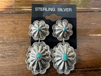 Sterling Silver Southwest Turquoise Earrings