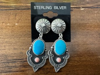 Reve Sterling Silver Southwest Earrings With Sleeping Beauty? Turquoise Earrings